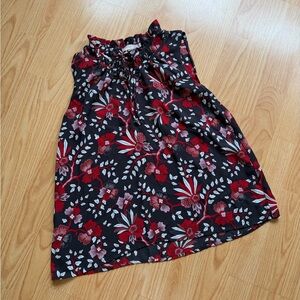 LOFT Black and Red Floral Top